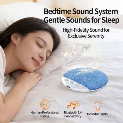 Stereo Sound Pillow Speaker under Pillow High Quality Sound Multifunctional Bluetooth White Noise Bone Conduction Pillow Speaker Mini Portable under Pillow Speaker with White Noise Timer Wireless Sleep Aid with Bass Stereo Headphones for Private Sleep