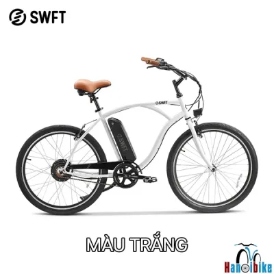 Xe đạp trợ lực SWFT USA mẫu nam 500W có đèn - White ( Trắng) - 48v26''500W