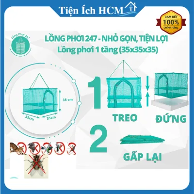 35x35x35 cm Lồng lưới khô 2 tầng – phơi thực phẩm tránh chó mèo ruồi muỗi – HÀNG VIỆT NAM – LỒNG PHƠI KHÔ 247