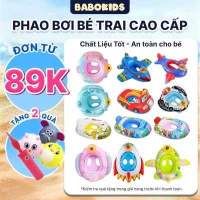 Phao Bơi Cho Bé Trai Xỏ Chân Chống Lật, Phao Trẻ Em Hình Xe, Hoạt Hình Gấp Gọn Chất Liệu PVC Cao Cấp