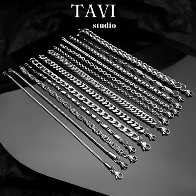 Vòng Tay Titan Thời Trang – Lắc Tay Cuban Chuỗi Basic Cá Tính Unisex GenZ – Phụ Kiện Trang Sức Nam Nữ Tavi Studio