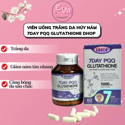 Viên Uống Trắng Da Giảm Nám Tàn Nhang 7DAY PQQ GLUTATHION- Viên Uống Kích Trắng Da 7DAY PQQ hộp 60 Viên