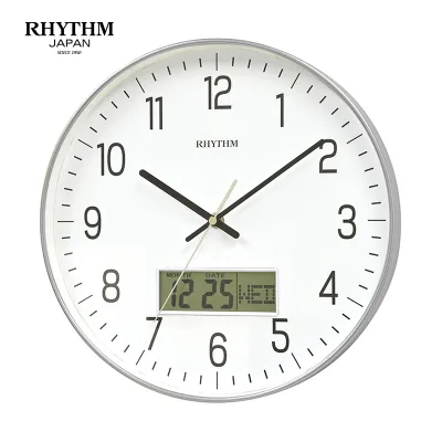 Rhythm Cfg723Nr19 Watch, Dimensions 30.5 X 4.5cm, 985g, Plastic Case. Use Batteries.