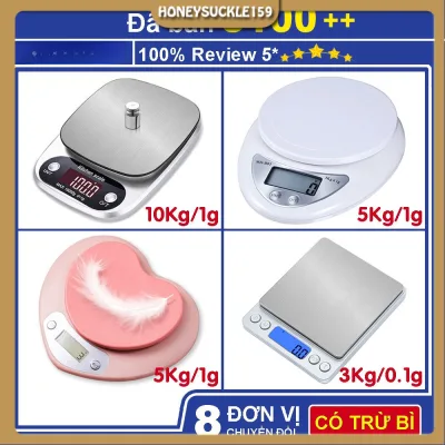 Cân tiểu ly điện tử nhà bếp cao cấp định lượng 1g - 10kg, Cân nhà bếp cầm tay mini làm bánh độ chính xác cao kèm pin