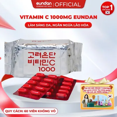 Viên Uống Eundan Vitamin C Hàn Quốc Giúp Tăng Cường Hệ Miễn Dịch Làm Đẹp Da 1000mg - Túi 60 viên
