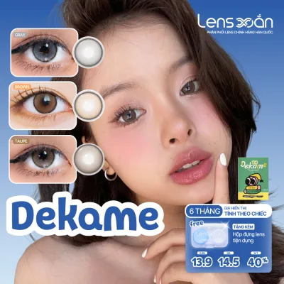 Kính áp tròng cận 6 tháng LENS XOẮN lens giãn tròng có viền trong veo sáng to mắt 14.5 Hàn Quốc ISHA DEKAME