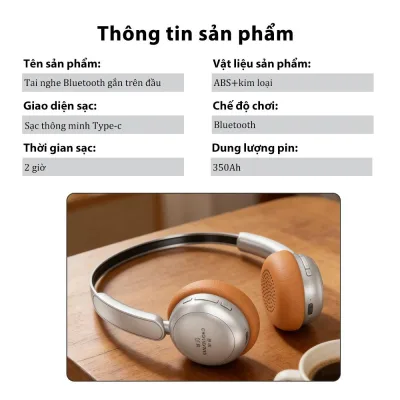 sành điệu màu bạc chụp tai âm thanh thoải mái Bluetooth mọi lúc mọi nơi đỉnh cao thưởng thức.