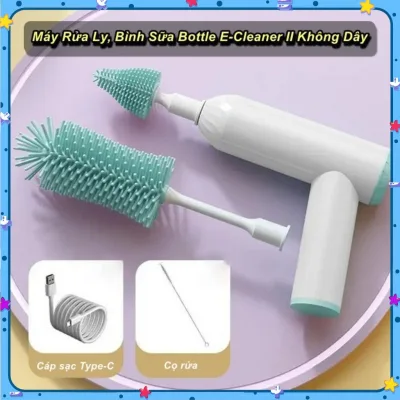 Máy Rửa Ly, Bình Sữa Tích Điện Không Dây Bottle E-Cleaner II Xoay 360 Độ , 2 Tốc Độ ️🔰Phụ Kiện Thuận Lợi🔰