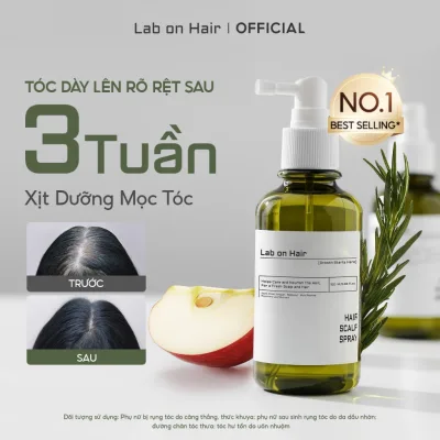 Xịt mọc tóc Lab on Hair 160ml xịt dưỡng tóc với giấm táo Redensyl hỗ trợ dưỡng ẩm và cải thiện tình trạng tóc hư tổn