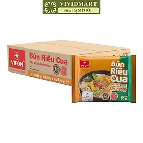 VIFON - Bún Vifon hương vị Bún riêu cua (có cua thật), Bún riêu Vifon, Vifon bún riêu cua Vifon (80g/gói)