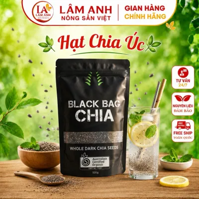 1Kg Hạt Chia Úc Organic Hữu Cơ Detox Trộn Sữa Chua, Giàu Omega 3 Hỗ Trợ Đẹp Da, Giảm Cân, Healthy, Tốt Cho Tiêu Hoá