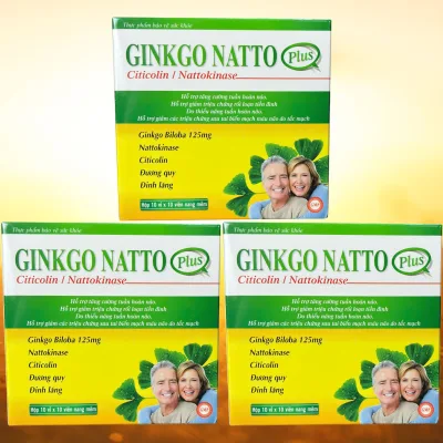 Combo of 3 Boxes of Ginkgo Natto Plus Gold - Rostex - Vinaphar - Purifying Vitamins - Multivitamins