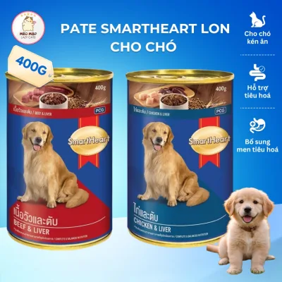 Pate Cho Chó SmartHeart Lon 400g - Thức Ăn Cho Chó Dạng Ướt Đóng Hộp - Thức Ăn Chó - Pate Chó