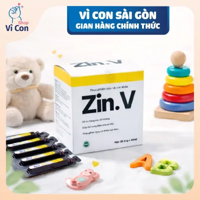Kẽm Zin.V Tăng đề kháng, biếng ăn, chậm lên cân (HỘP 30 ỐNG)