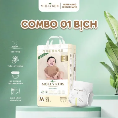 Tã Bỉm MOLLY KIDS Công Nghệ Hàn Quốc Thấm Hút Tốt, Chống Hăm, Chống Tràn Full Size