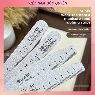 Chip gỗ khắc, dải cọ xát nghệ thuật làm móng, dải chà nhám, có thể giặt được, chống mài mòn, cắt tỉa, hình nửa mặt trăng thẳng, bán buôn dụng cụ nghệ thuật làm móng 180 / 240