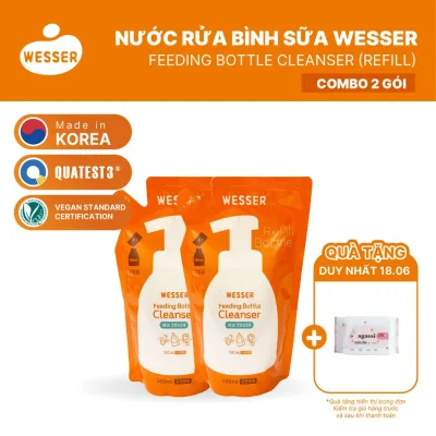 COMBO 2 GÓI Nước rửa bình sữa Wesser dạng gói 500ml ( Nhập khẩu Hàn Quốc )
