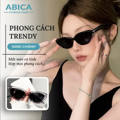 Kính mắt râm mát nữ nam mắt mèo thời trang Hàn Quốc cá tính chống tia UV đi chơi đi biển chụp ảnh đẹp ABICA 292