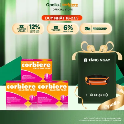 Bộ 3 Thực phẩm bảo vệ sức khỏe Corbiere Calcium Plus Mới - Canxi hữu cơ + D3 + K2