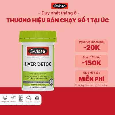 SWISSE x HANNAH - Viên uống hỗ trợ thải độc gan & giảm khó tiêu đầy bụng Swisse Ultiboost Liver Detox