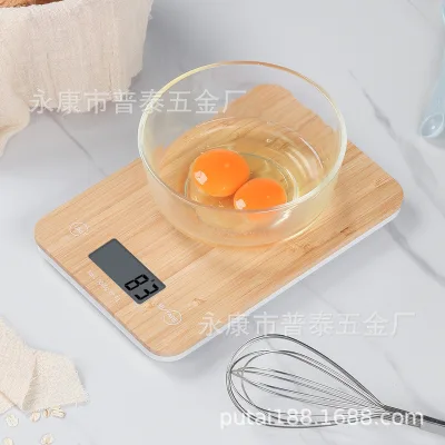 Mới Nướng Cân Thực Phẩm Cân Điện Tử Hộ Gia Đình Bảo Vệ Môi Trường 5kg Điện Tử Nhà Bếp Cân Tre Nhà Bếp Cân Điện Tử