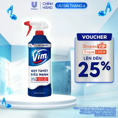 Bọt Tuyết Siêu Mạnh Tẩy Bồn Cầu và Nhà Vệ Sinh Vim | Diệt 99,9% Vi Khuẩn (500ml)