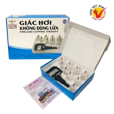 Duy Thanh Ygh04 Fireless Cupping Set, Standard Paper Box, 9 Cups