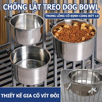 Tô chó thiết kế gia cố vít đôi, cố định chắc chắn, chống lật hoàn toàn, không đổ nước/ thức ăn
