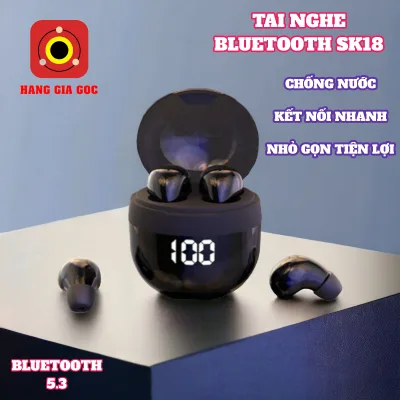 Tai Nghe Bluetooth Mini SK18 Pin Trâu, Thiết Kế Nhỏ Gọn,Cảm Ứng Thông Minh, Kết Nối Ổn Định, Âm Thanh HiFi Cao Cấp, Bluetooth 5.3