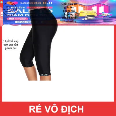 Quần bơi nữ lửng qua gối, Đồ bơi nữ, Quần dài đi biển, tập thể dục, gym, yoga, siêu co giãn, che bụng, kín đáo Freesize từ 40-65kg