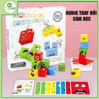 Bộ đồ chơi gỗ xếp hình thông minh biểu cảm khuôn mặt face change Rubik board game LAKIDS