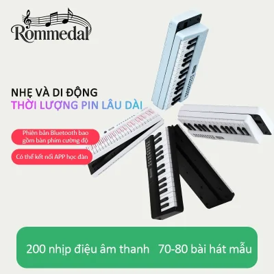 ROMMEDAL có thể gấp gọn dễ mang theo Đàn piano điện tử phiên bản 61 phím trẻ em dễ học đàn học tập