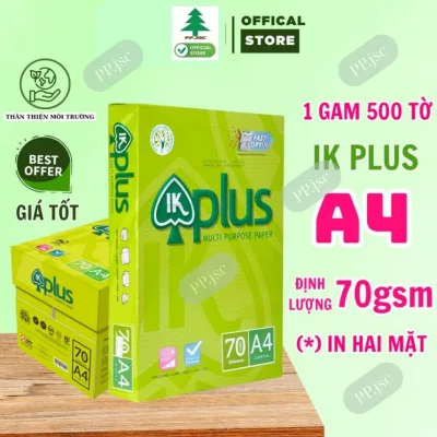 RAM Giấy in, giấy photo IK plus A3, A4, A5, ĐL 70g/m2 ( 500 tờ/1 ram) [Giấy in chất lượng cao cấp]