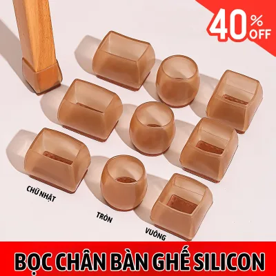 Bộ 4 Bọc Chân Bàn Ghế Silicon MM HOUSE Chống Trầy Xước Sàn, Chống Ồn, Đế Nỉ Chống Trượt