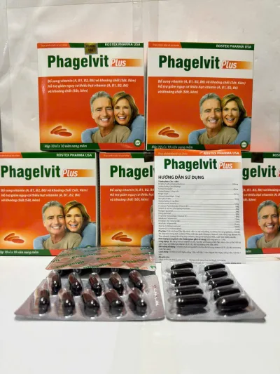 Rostex Phagelvit Plus Multi-Vitamin Mineral Pills Box of 100 Pills - Nourishes the Body's Weakness - Chau Ngan Pharma