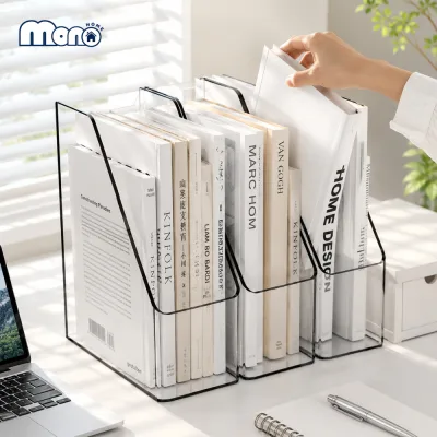 Khay Đựng Tài Liệu A4 Trong Suốt Chất Liệu Nhựa Acrylic Cứng Cáp, Kệ Đựng Sách Vở Để Bàn Gọn Gàng