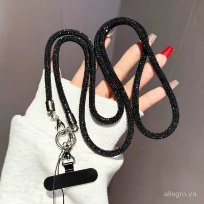 Dây buộc điện thoại di động sang trọng nhẹ cao cấp Dây buộc kim cương giả dài Dây đeo điện thoại di động thời trang sang trọng Dây đeo điện thoại di động đeo chéo FG9I