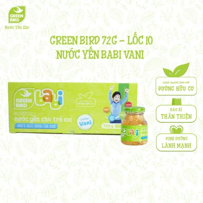 Nước Yến Cho Trẻ Em Green Bird Babi Hương Vani Tốt Cho Hệ Tiêu Hóa Hũ 72g