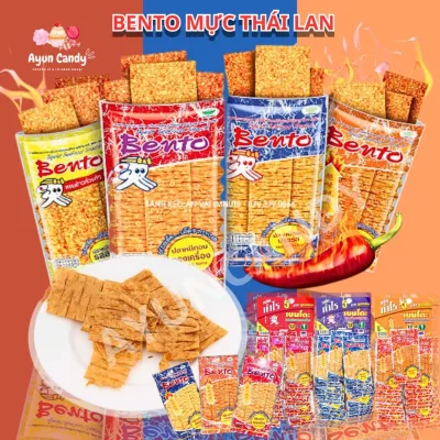 Lốc 13 Gói Mực Bento Cay Thái Lan, Mực Bento Gói 4G Snack Mực Bento Thái Lan Đủ 3 Vị Mực Bento Siêu Cay