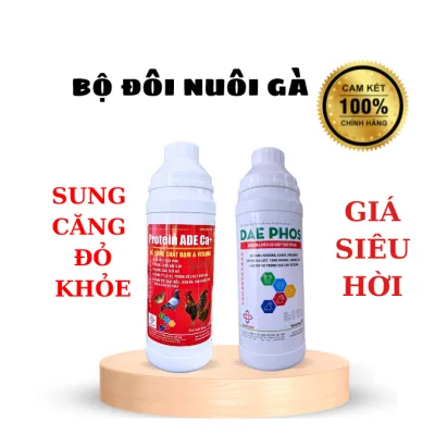 Bộ đôi nuôi gà đá Protein ADE Ca+ 1 Lit và Daephos Canxi khoáng hữu cơ 1 lit , Nở khung xương, chắc xương, tăng bo