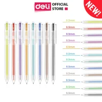 Bút bi nước mực gel bấm EG118 nhiều màu 0.5mm Deli xinh xắn nhanh khô viết đều nhiều mực