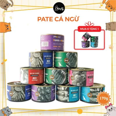 {Mua 6 tặng 1}Pate MS cao cấp,Pate cho mèo 6 hương vị lon 170g Shinnopet