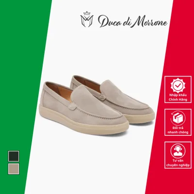 Beige Suede Men's Loafers - Duca Di Morrone - Genuine Imported from Italy_Loris-Cam