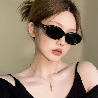 Kính mát nam nữ gọng bầu dục chống tia UV phong cách retro thời trang Hàn Quốc k93