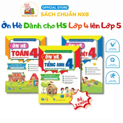 Sách- Combo Ôn Hè Toán, Tiếng Việt, Tiếng Anh Lớp 4 ( Dành cho học sinh lớp 4 lên lớp 5)