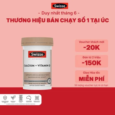 Viên uống hỗ trợ giúp duy trì mật độ xương Swisse Ultiboost Calcium + Vitamin D3