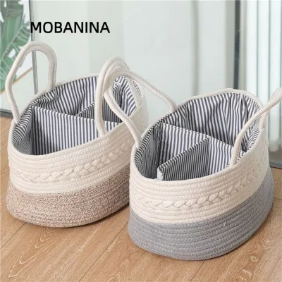 Túi đựng tã dây MOBANINA, Giỏ đựng tã trẻ em đa chức năng bằng vải Cotton, Túi du lịch di động Túi đựng tã lót Túi mẹ Túi Tote ngoài trời