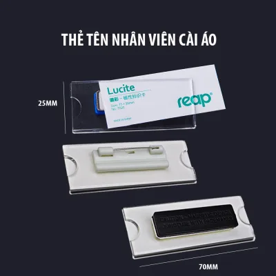 Bảng tên Mica Nam châm,Thẻ tên mica đeo ngực, Bảng tên nhân viên cài áo, Mica trong suốt, loại đẹp