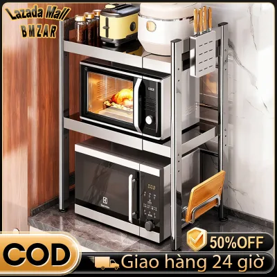 304 Stainless Steel Microwave Oven Shelf Expandable Multi-Purpose Kitchen Shelf 2/3-Tier Microwave Oven Shelf