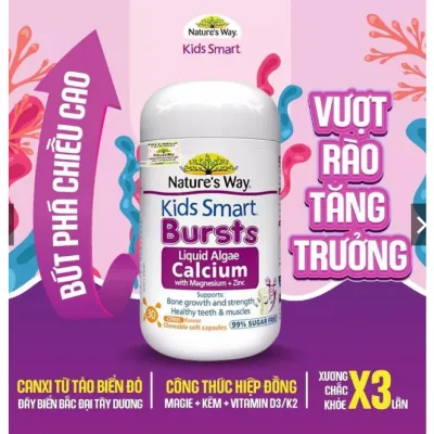 Viên Nhai Nature's Way - Calci Tổ Ong Tảo Biển Đỏ Aquamin F Bổ Sung Vitamin D3K2, Hỗ Trợ Phát Triển Xương 30 Viên